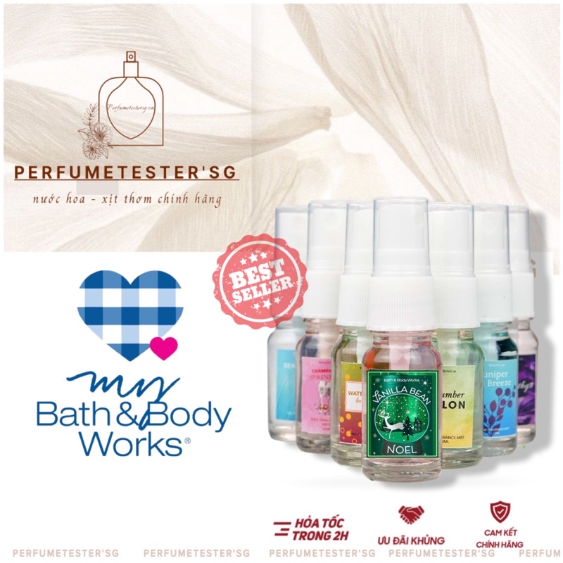 [ᴀᴜᴛʜᴇɴᴛɪᴄ](10ml mini size ) Xịt thơm toàn thân bodymist Bath & Body Works -FreeShip -𝒑𝒆𝒓𝒇𝒖𝒎𝒆𝒕𝒆𝒔𝒕𝒆𝒓