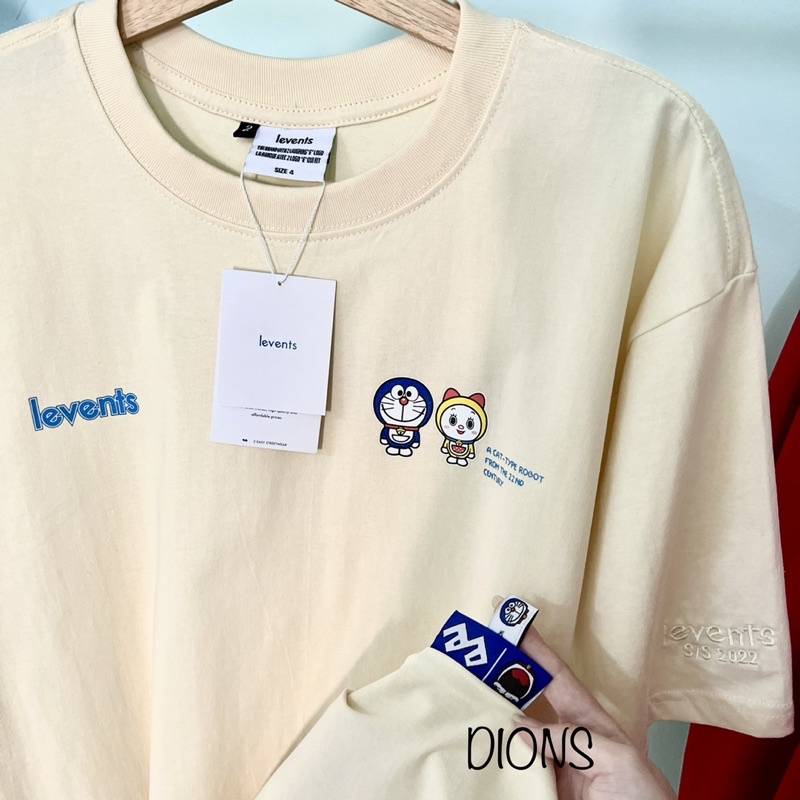 Áo thun LEVENTS DORAEMON POPULAR CAT CREAM Full Tag Vải Hãng Kèm Ảnh Thật Và Video Shop
