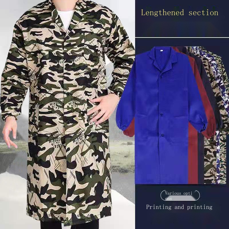 Tạp Dề Tay Ngắn Dáng Dài Chống Bụi Họa Tiết Rằn Ri Cá Tính Cho Nam