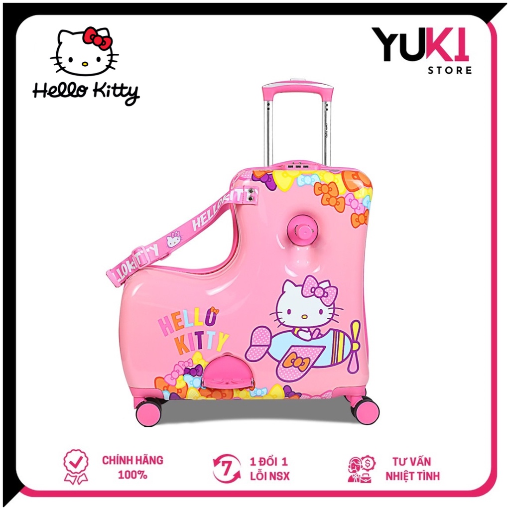 Vali Hello Kitty Cho Bé Size 20/24Inch - Kiêm Xe Kéo 4 Bánh & Chân Xoay 360° - Hàng Chính Hãng