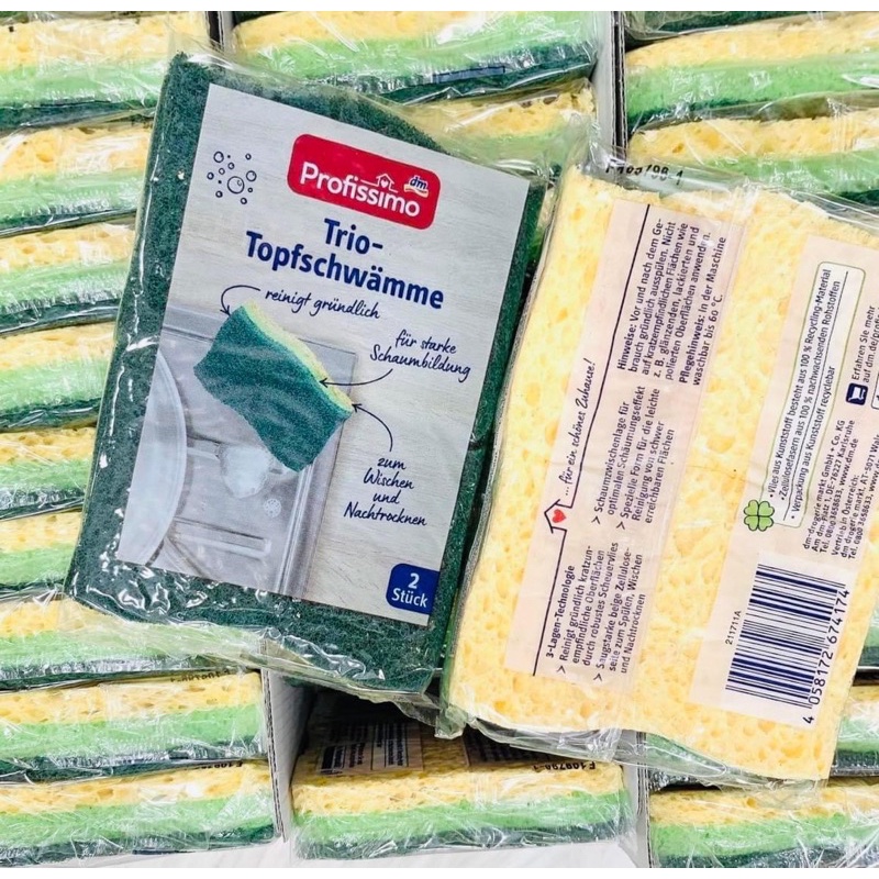 Profissimo Miếng rửa bát + cây vệ sinh xoang nồi,...- hàng Đức xịn xò