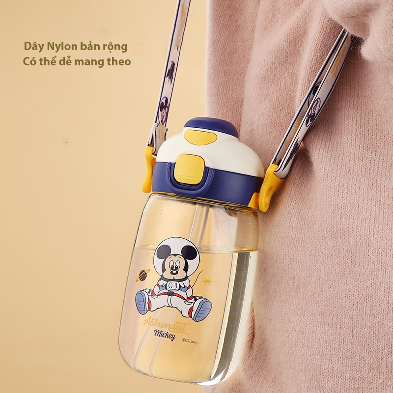 (Sẵn Hàng) Bình Nước DI.SNEY, 1 nắp 2 cách uống,Bình nước hoạt hình dễ thương,xinh xắn cho bé đi học,có dây đeo tiện lợi
