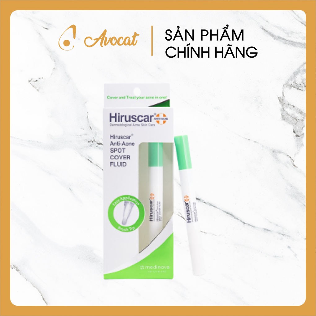 XẢ HÀNG - Kem che khuyết điểm và ngăn ngừa mụn Hiruscar Anti Acne Spot Cover Fluid 1ML