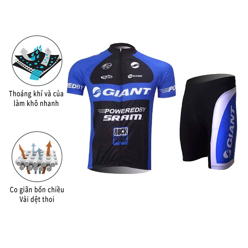 Quần áo xe đạp GIANT Mens Breathable Short Sleeve Gel Padded Short Bicycle Ride Pants