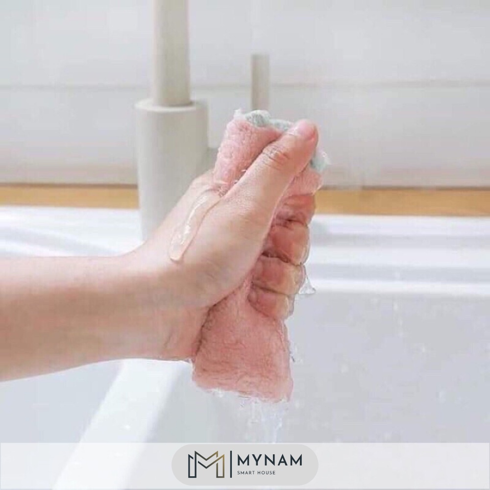 Khăn lau bếp MYNAM đa năng 2 mặt tiện dụng thấm nước, mềm mịn, kháng khuẩn, Dễ giặt sạch kích thước 15x22cm