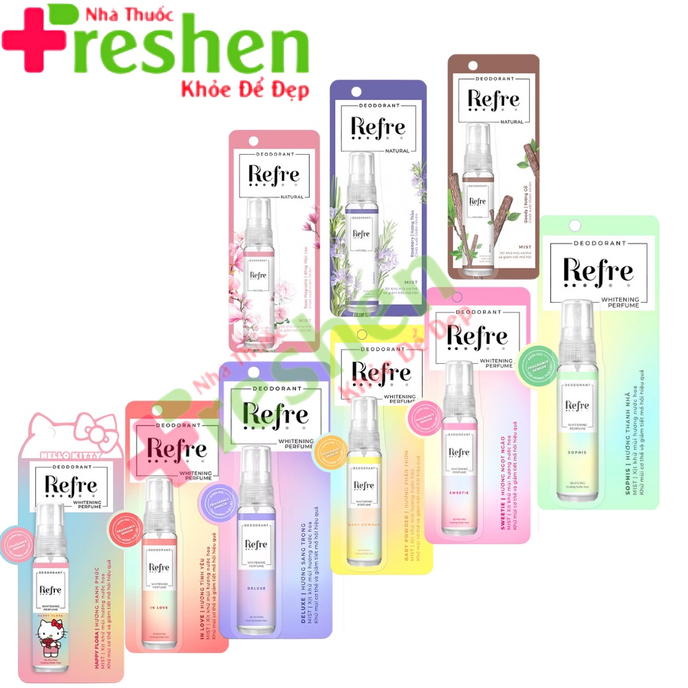Xịt khử mùi dưỡng trắng hương nước hoa Refre 30ml