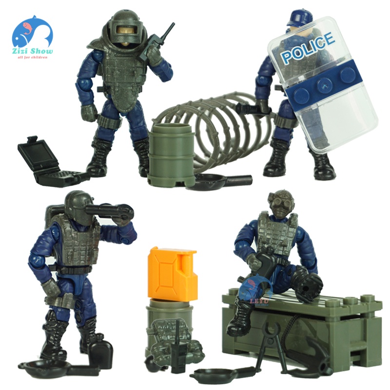 Mô Hình Lắp Ráp Nhân Vật Cảnh Sát SWAT Mega Set 2