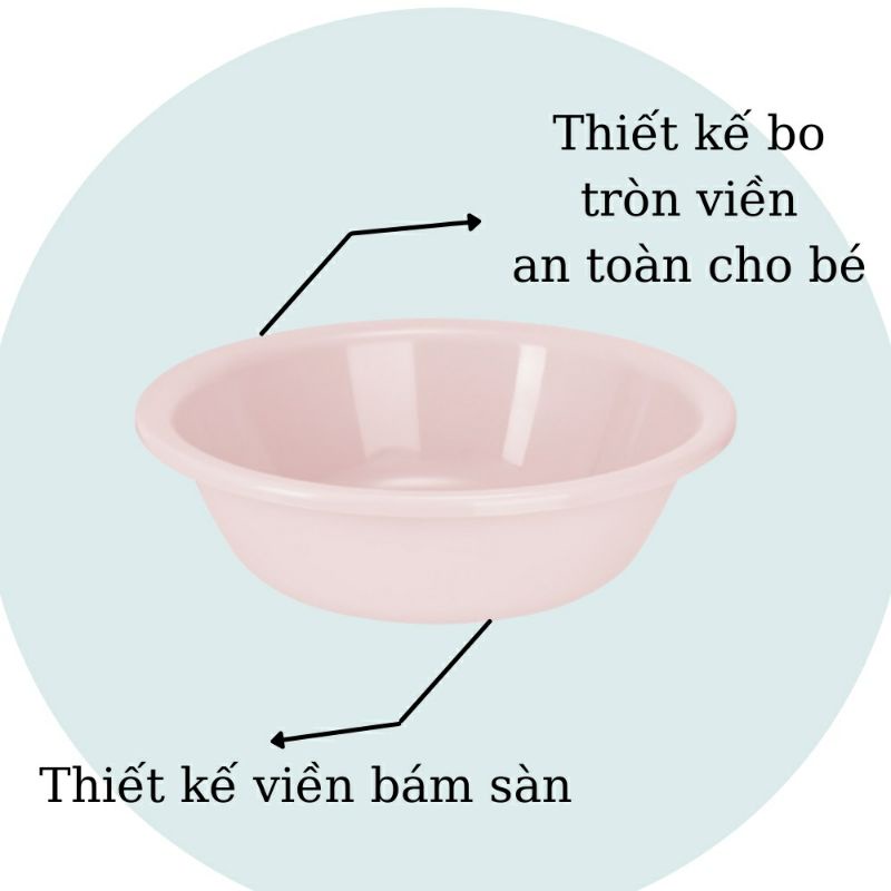 Thau  rửa mặt cho bé Notoro 21cm INOCHI - Hàng Việt Nam chất liệu cao cấp an toàn
