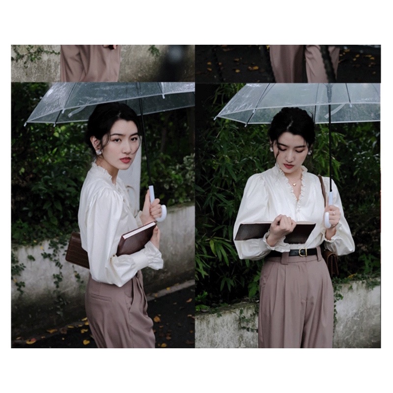 Sơmi  trơn tay bo chun vitaget