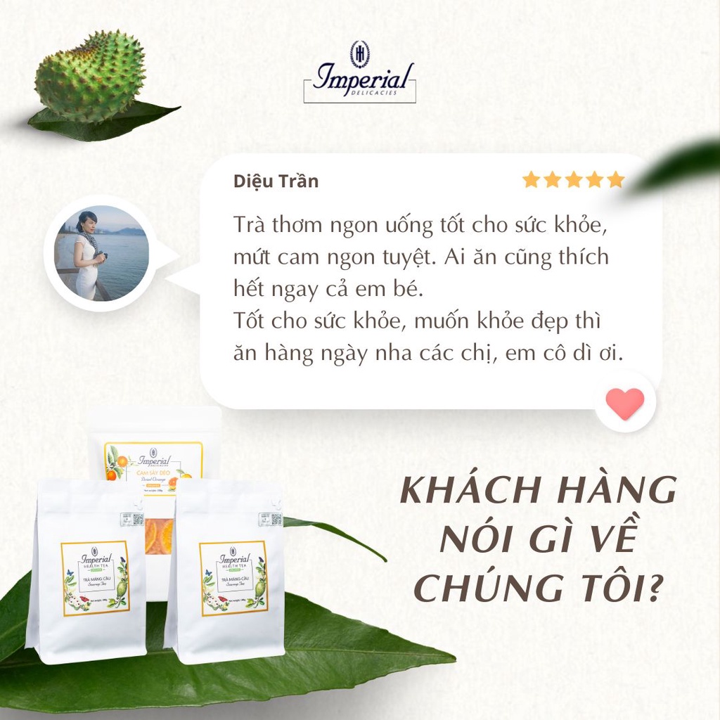 Quà tặng sức khoẻ trà mãng cầu Imperial Delicacies gói zip tiện dụng 100g
