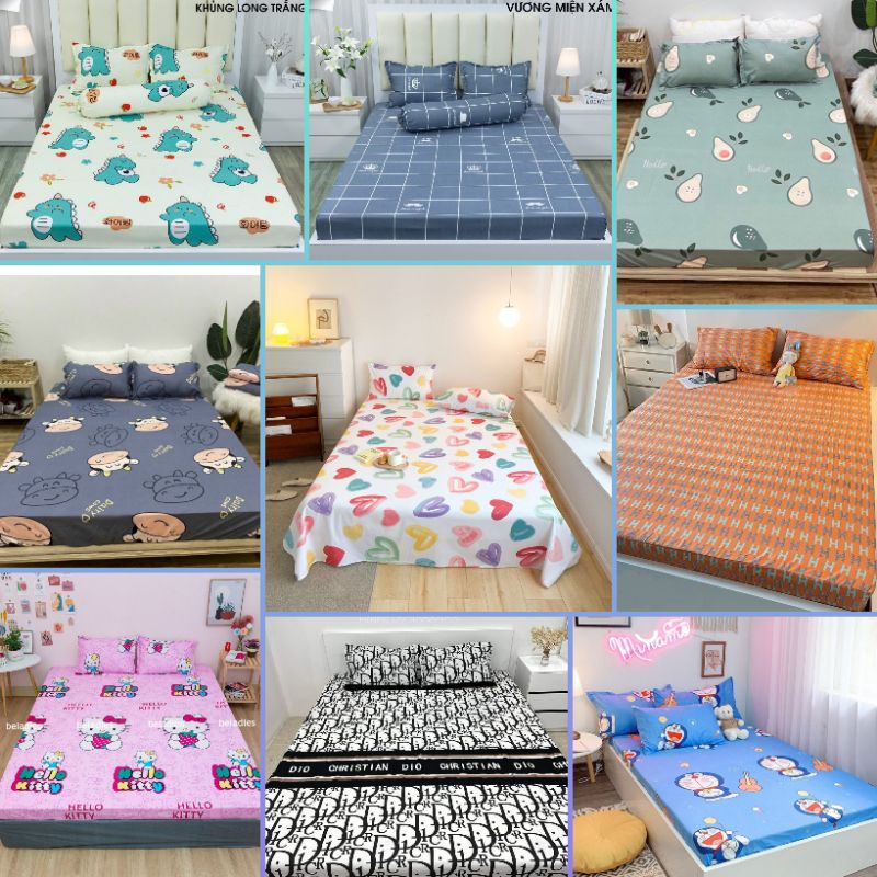 Bộ ga gối cottong poly đủ kích thước m6 m8 2m mẫu đẹp