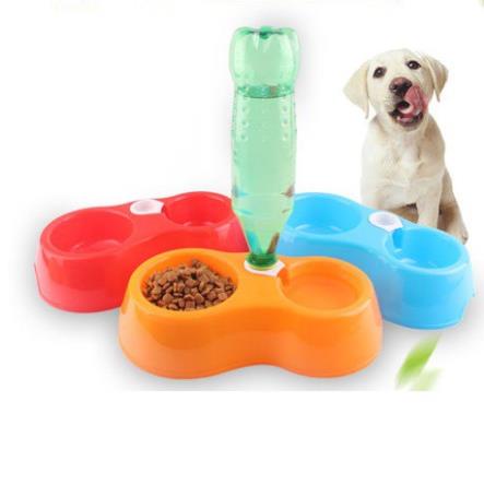 Orgo- Bát ăn đôi cho chó mèo bằng nhựa cao cấp (2 loại) chén ăn nhựa đôi thú cưng dưới 5kg