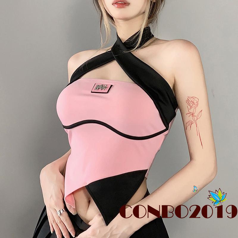 Áo Thun Không Tay Hở Lưng Dáng Ôm Màu Sắc Độc Đáo Thời Trang Mùa Hè Cho Nữ