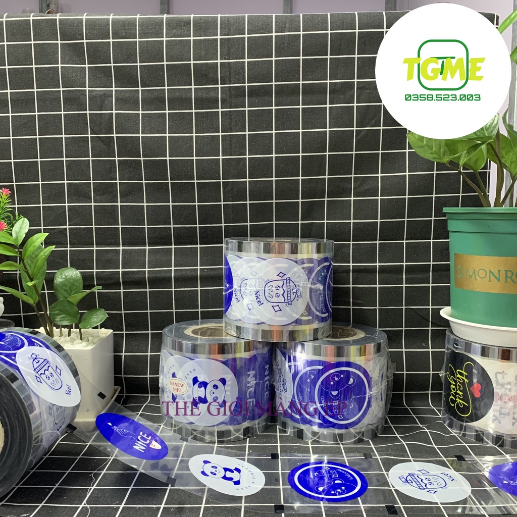 -Màng Dập Cốc-Cuộn Keo Dán Miệng 2400 Hình/c-Mẫu Nice