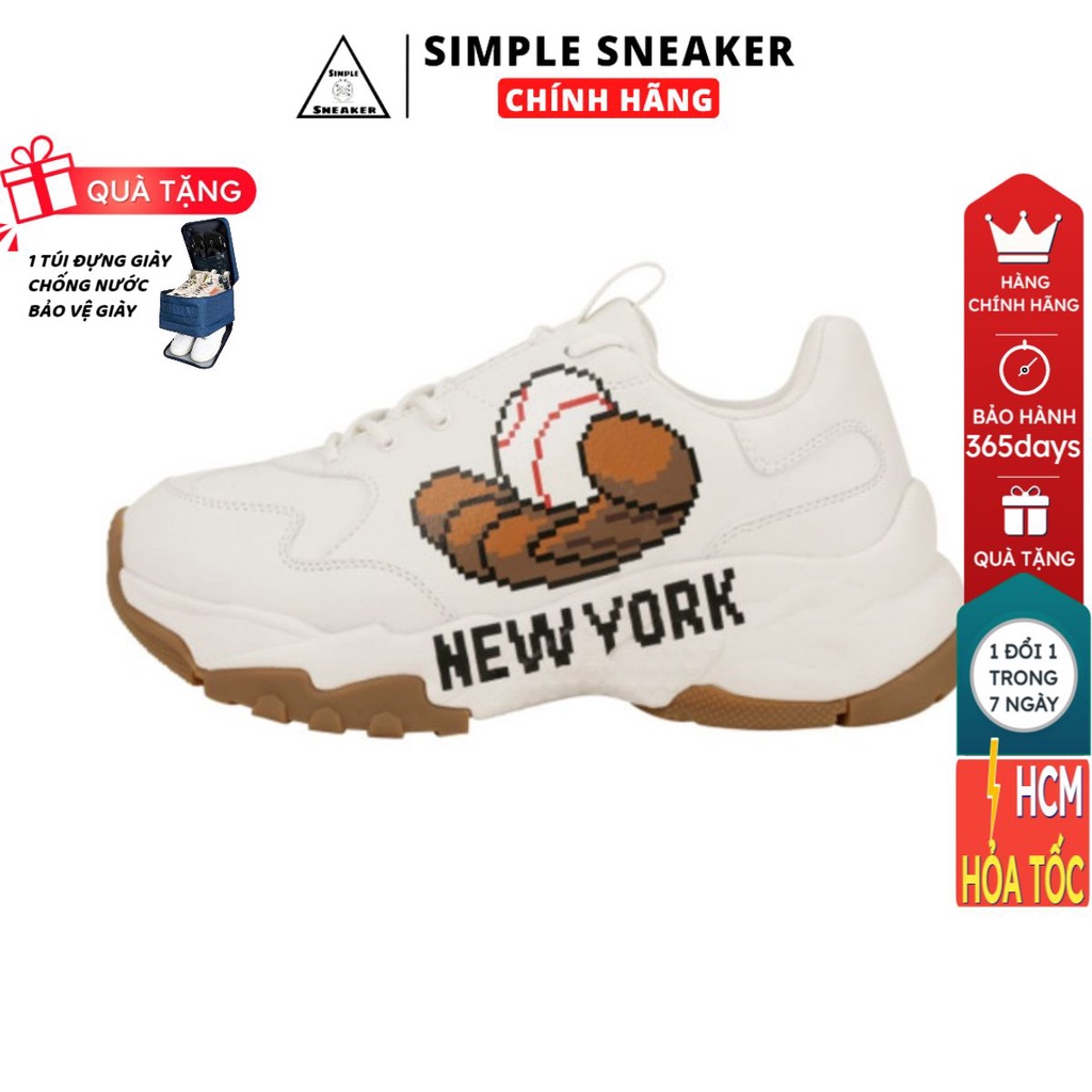 Giày MLB Chunky Chính Hãng 🔴SIMPLE SNEAKER🔴 MLB Big Ball Chunky Glove New York Yankees Ivory