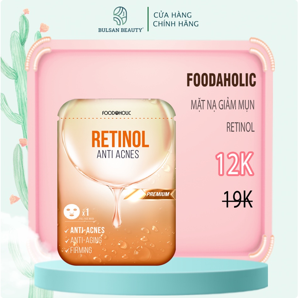 Mặt Nạ Retinol Giảm Mụn, Tái Tạo Da Foodaholic Retinol Anti Acnes Mask 23ml Bulsan Beauty
