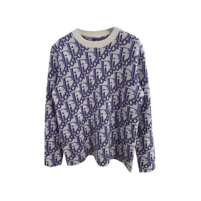 Plus Áo Sweater Dior Tay Dài Dáng Rộng Cổ Tròn Có Size Lớn Dành Cho Nữ