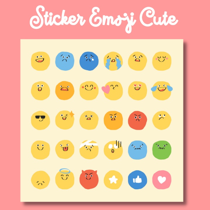 Sticker bế sẵn hình tròn nhiều chủ đề mặt cười | Shopee Việt Nam