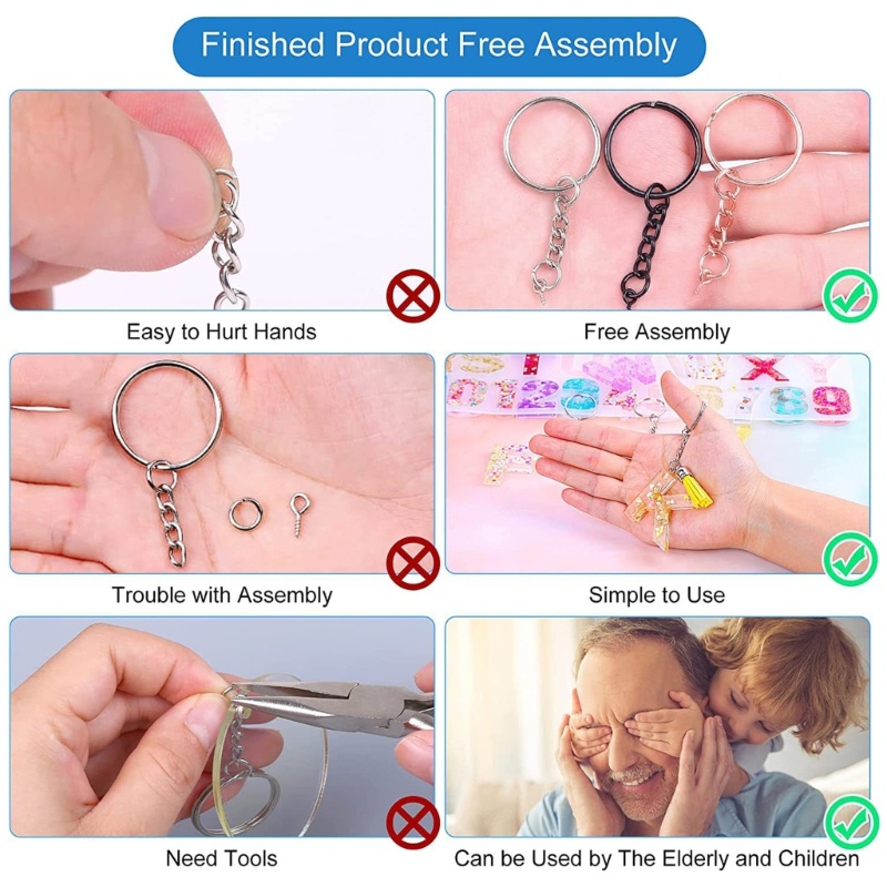 Sa Set 100 Vòng Sắt 25mm 6 Màu Làm Móc Khóa