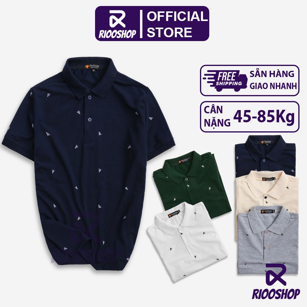 Áo polo nam có cổ, áo có cổ nam họa tiết vnxk ngắn tay, cao cấp, vải dày, đẹp, form regular, big size RIOOSHOP RSP034