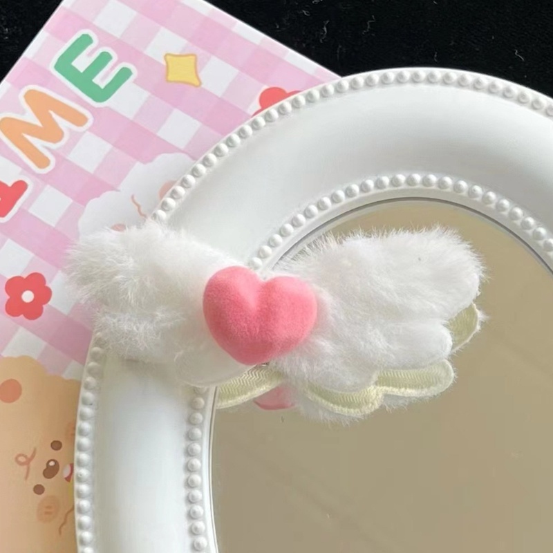 Kẹp Tóc Hình Đôi Cánh Bằng Vải Lông Chống Trượt Chủ Đề Halloween Cho Nữ