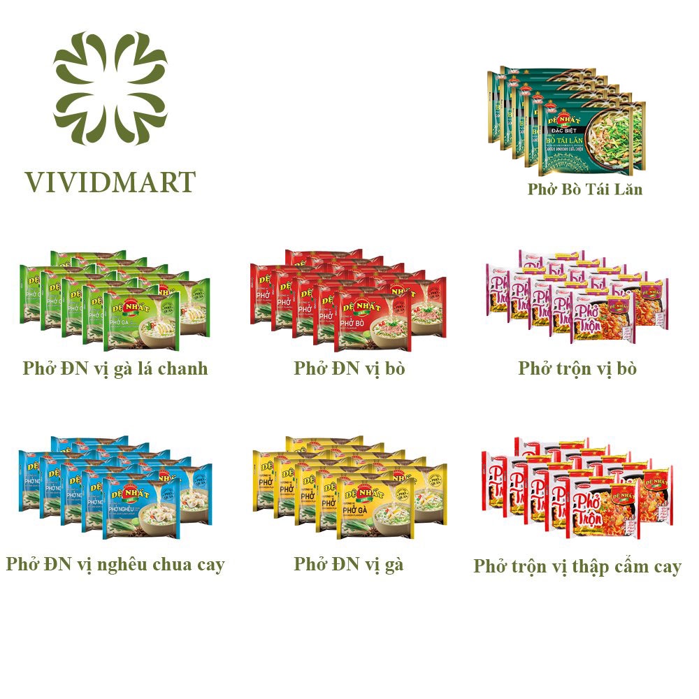 PHỞ ĐỆ NHẤT (5 VỊ: BÒ, TÁI, GÀ, LÁ CHANH, NGHÊU CHUA CAY), PHỞ TRỘN ĐỆ NHẤT (2 VỊ: BÒ, THẬP CẨM CAY) - ACECOOK
