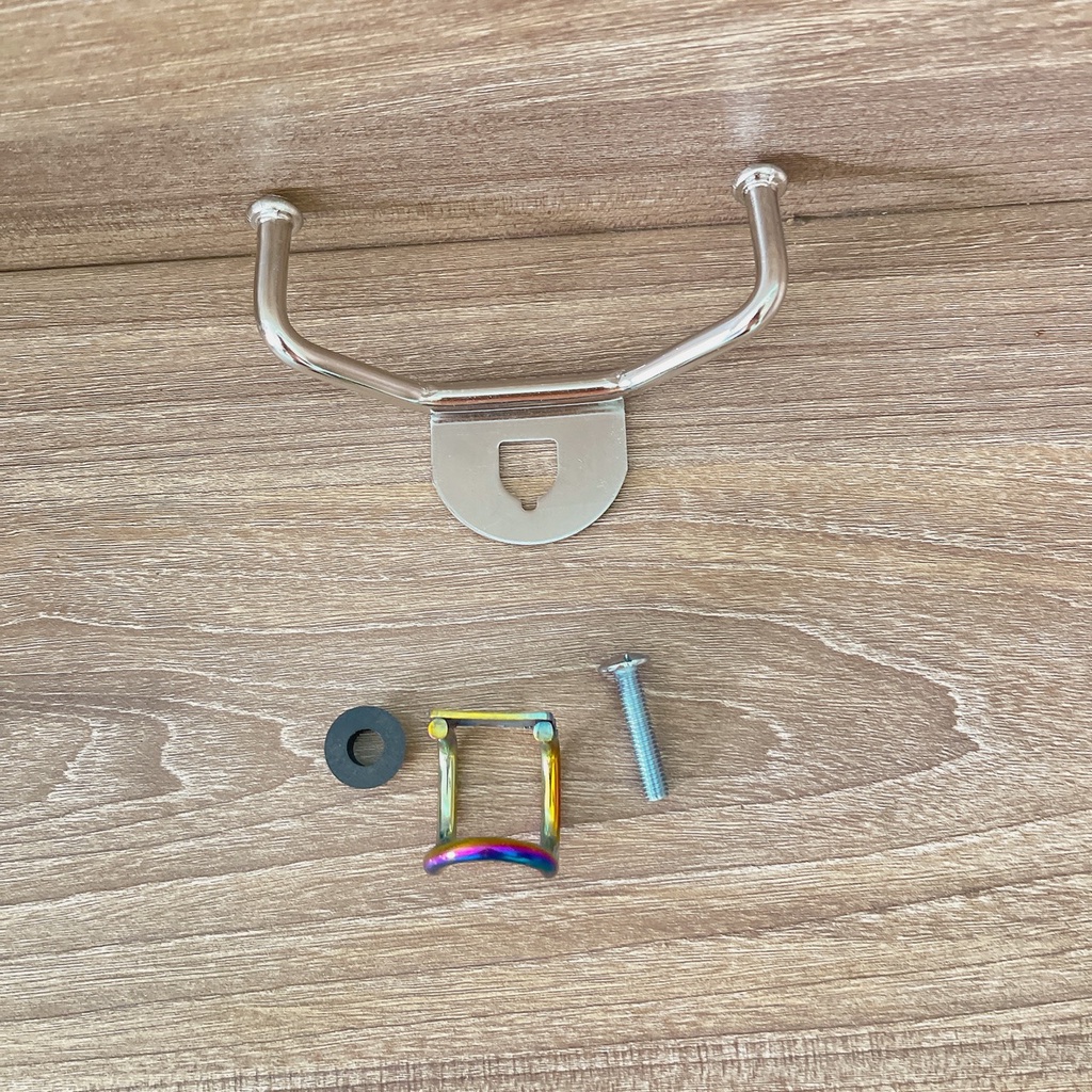 Móc treo đồ xe máy Vario Vision Inox TRẮNG tặng kèm móc chữ U 3 móc tiện lợi gắn được nhiều loại xe máy