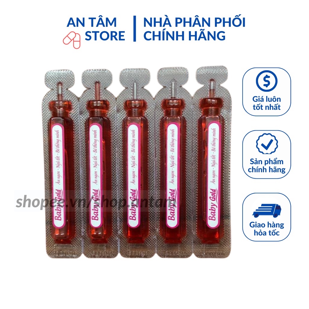 Baby Gold Ăn Ngon giúp bé ngủ tốt, bé ăn ngon, ngủ ngon, kích thích bé ăn nhiều hơn hộp 20 ống