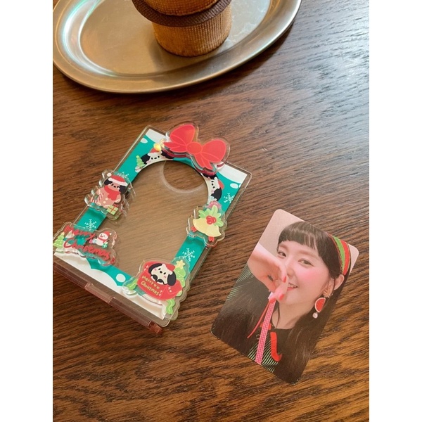 Standee card/Card holder gắn charm - Khung ảnh acrylic giáng sinh/noel trưng bo góc