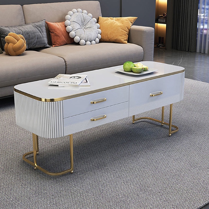 Bàn Trà Phòng Khách Mặt Kính Sang Trọng Quý Phái - Bàn Trà Decor Phòng Khách