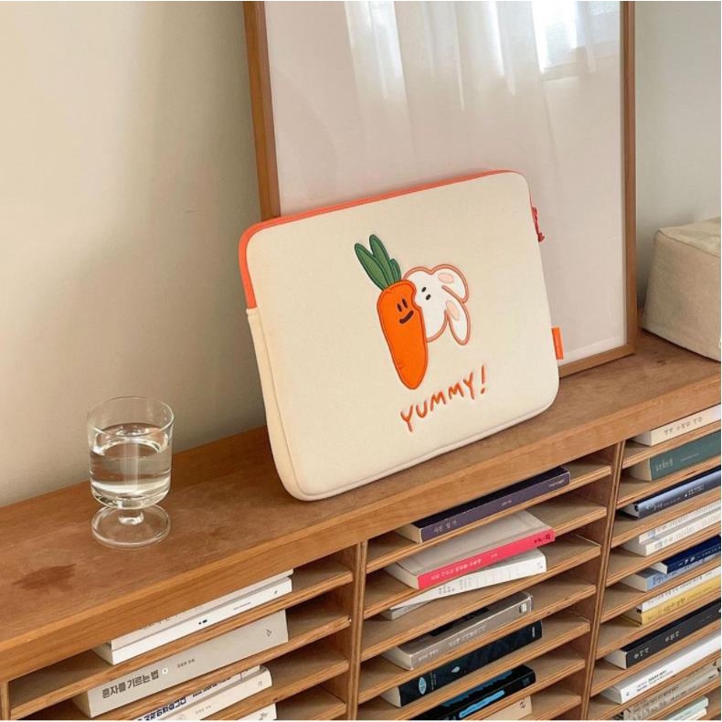 Túi đựng Laptop kích thước Hoa chanh laptop 10 13 15 inch Cà rốt thỏ