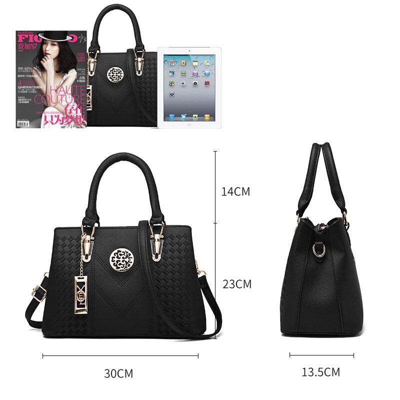 Menas Túi Xách Đeo Vai Sức Chứa Lớn Bằng Da PU Màu Trơn Thời Trang Dễ Phối Đồ