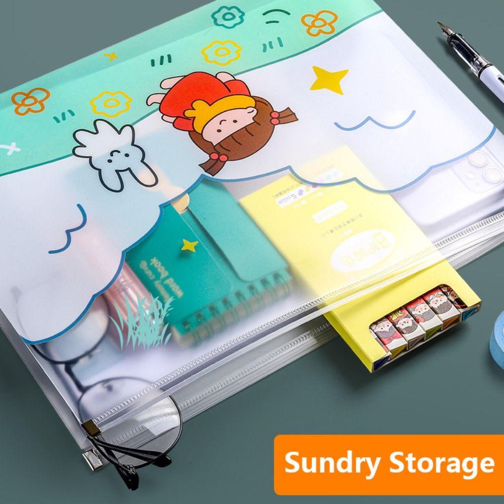 CHOOKEY Set 4 Bìa Đựng Tài Liệu Khổ A4 Có Khóa Kéo Tiện Dụng