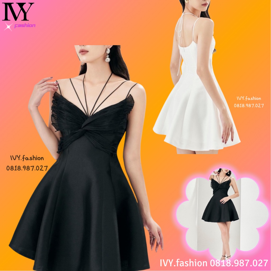 Đầm váy thiết kế cánh bướm 🏆100% cotton🏆 đen trắng hở lưng 2 dây đi biển dự tiệc dạo phố rẻ đẹp bigsize
