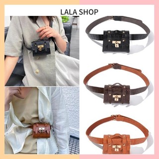 Thắt lưng da nữ kèm túi mini da cá sấu combo 2 trong 1 cực chất