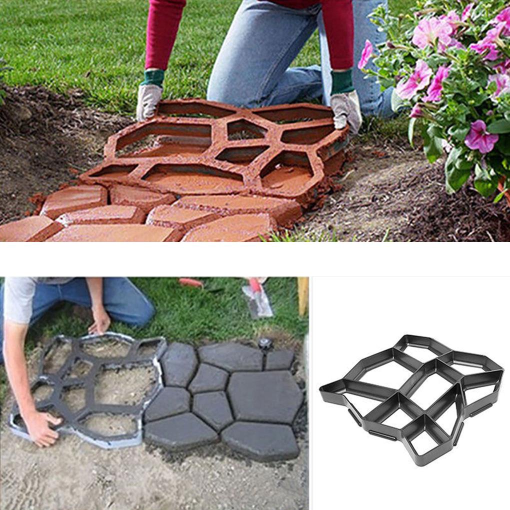 Khuôn Nhựa 9 Ngăn Làm Đá Lót Lối Đi Sân Vườn DIY