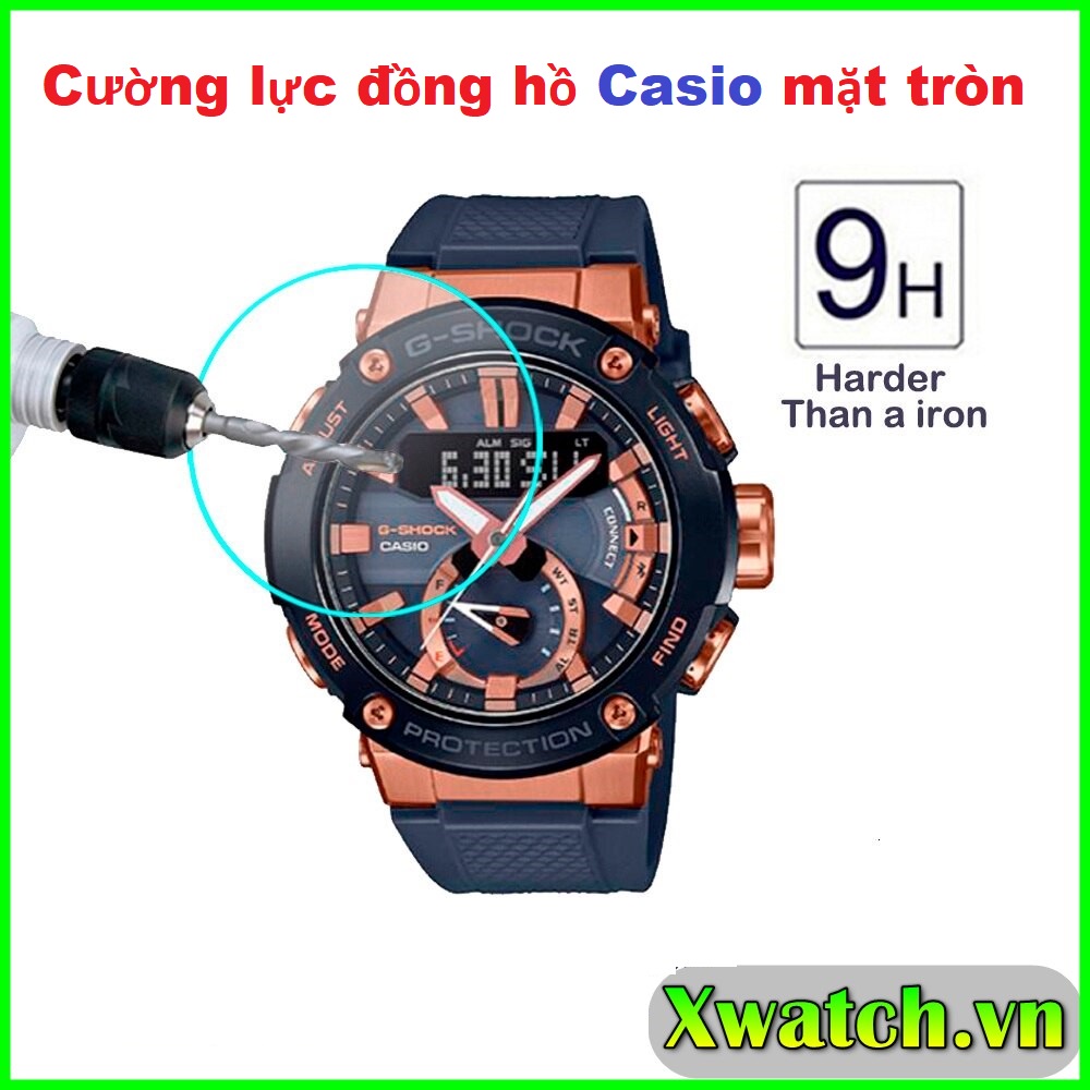 Cường lực 2.5D bảo vệ màn hình đồng hồ Casio mặt tròn trong suốt