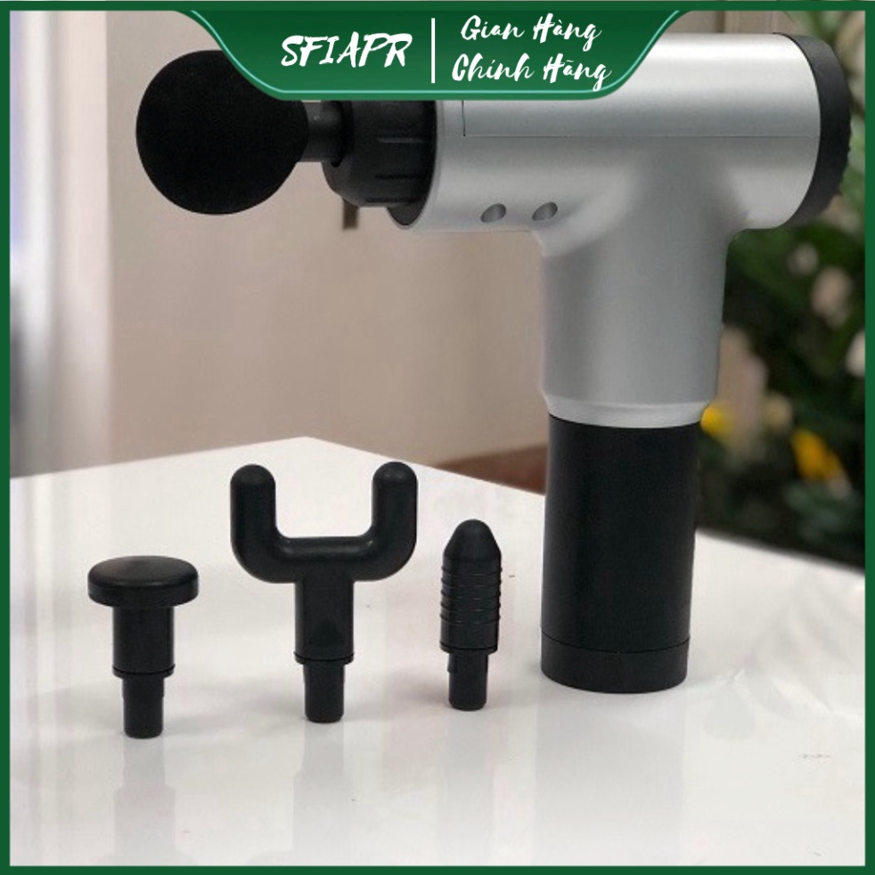 Súng Massage Cầm Tay Fascial Gun - 4 Đầu 6 Chế Độ Fascial Giảm Cơ Căng Cơ Trị Nhức Mỏi Vai Gáy