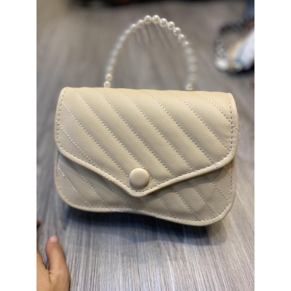 Túi xách nữ đeo chéo, đeo vai phối quai ngọc thời trang superbag 395