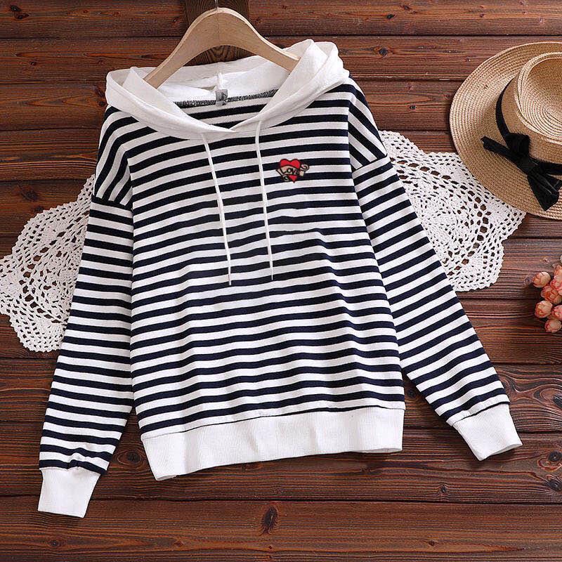 Áo Thun Tay Dài Họa Tiết Kẻ Sọc Thời Trang Xuân Thu 2022 Mới Dành Cho Bé Gái