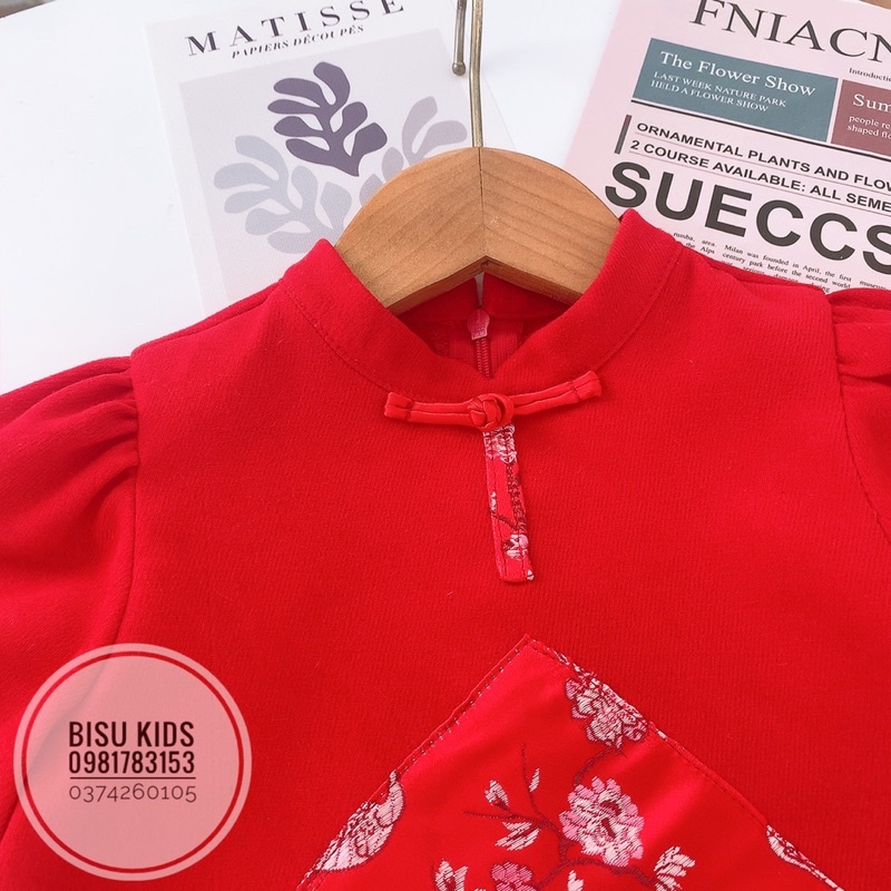 Áo dài bé gái,Áo dài cách tân cho bé gái mới nhất 2023 chất liệu cao cấp size 8-32kg