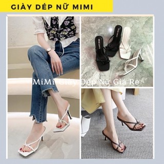 Gót nữ kẹp ngón quay mảnh, Guốc cao gót đế nhọn cao 6 cm đi chơi, đi tiệc MiMi