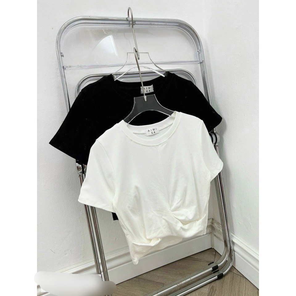Áo thun gân xoắn bụng tay ngắn ôm body croptop siêu rẻ siêu xịn MC