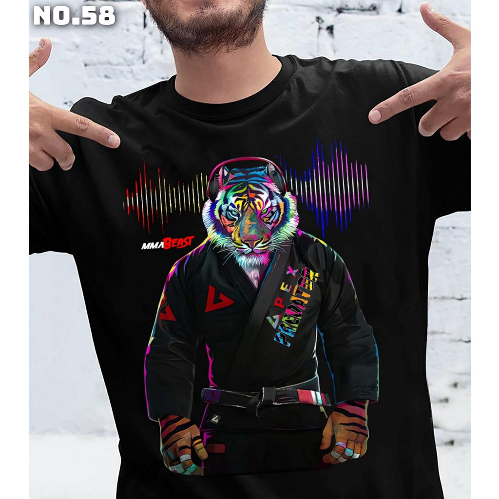 Áo thun ngắn tay unisex t - shirt, Áo thun BJJ, MMA  HÌNH HỔ cực ngầu siêu chất