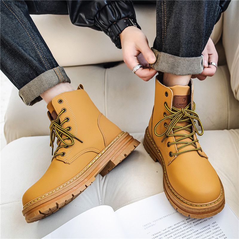 Giày Boot martin Chiến Thuật Đế Dày Cổ Ngắn Vừa Thời Trang Thu Đông Mới Cho Nam