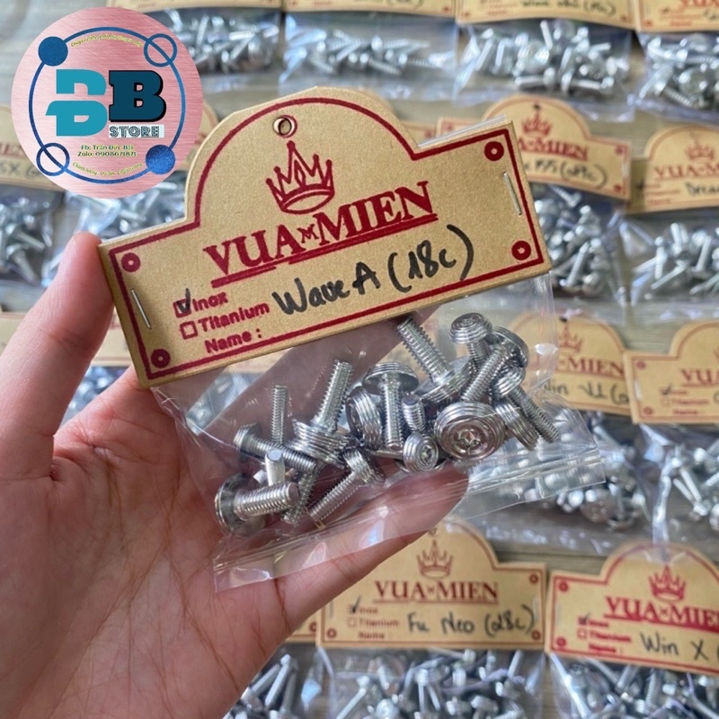 Full bộ ốc dàn áo Wave A 18c mẫu Thái Salaya inox 304