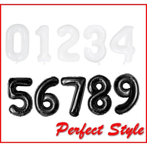 Bóng Kỹ thuật Số  32in Màu Trắng đen trang trí sinh nhật, thôi nôi phong cách Hàn Quốc cỡ Lớn