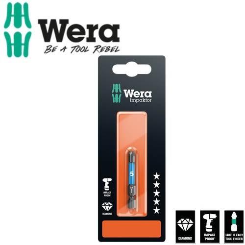 Đầu vít lục giác 840/4 IMP DC Hex-Plus SW 5,0 x 50 mm SB Wera 05073945001