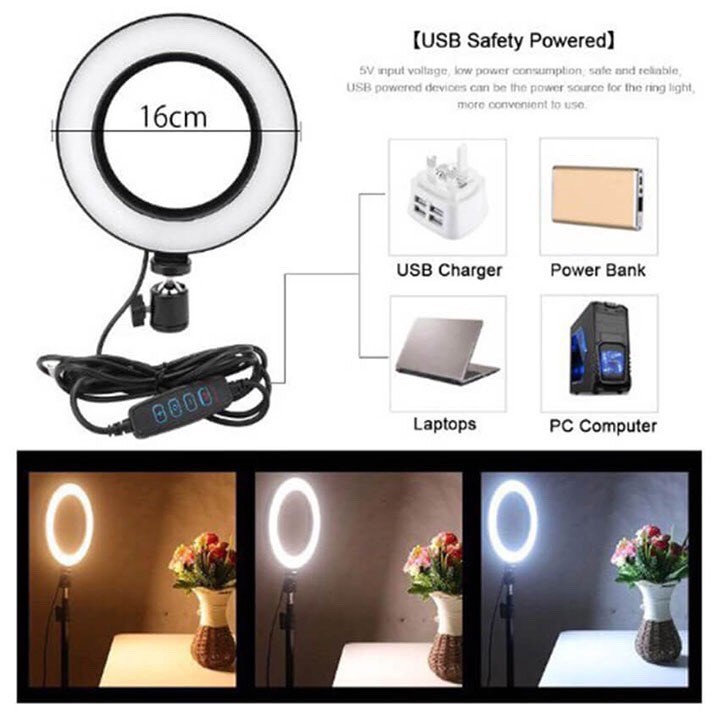 Đèn Livetream Để Bàn 2 Kẹp Điện Thoại D31 - Có Đèn Hỗ Trợ - Livetream - Quay TikTok - Bán Hàng - Chính Hãng HD Design