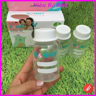 ⚡ bộ 3 bình trữ sữa nanny 125ml - thái lan